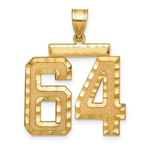 14k Yellow Gold, Varsity Collection, Large D/C Pendant Number 64